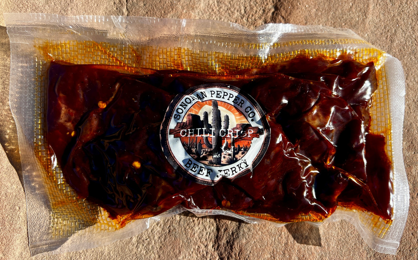 Chili crisp organic beef jerky front